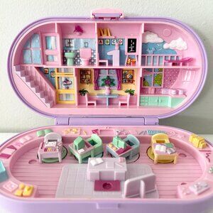 Vtg Polly Pocket Stampin’ School Purple Bluebird Toys Desk Stampers Ink NO DOLLS